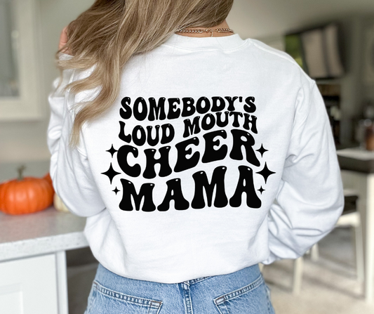 Somebody's Loud Mouth Cheer Mama with Pocket DTF Transfer 06376