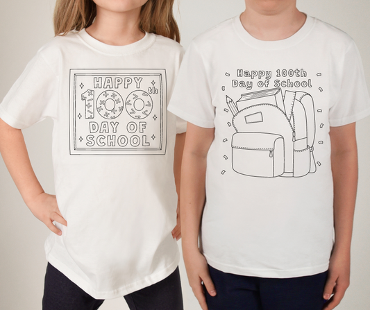 Happy 100 Day of School Coloring DTF Transfer 06476