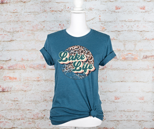 Lake Life Leopard Circle DTF Transfer 06280