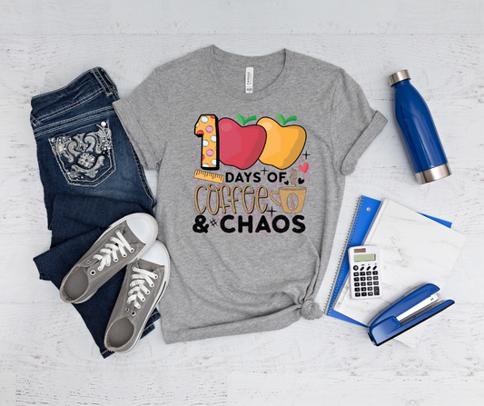 100 Days of Coffee and Chaos DTF Transfer 06463