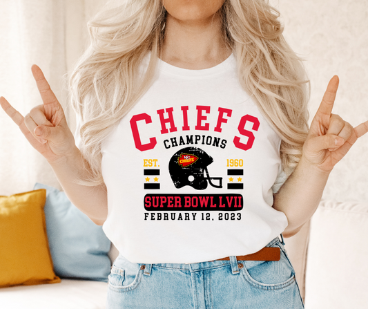 Kansas City Chiefs Champions 2023 Helmet DTF Transfer 06358