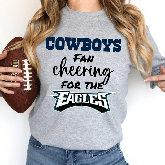 Cowboys Fan Cheering for the Eagles DTF Transfer 06382