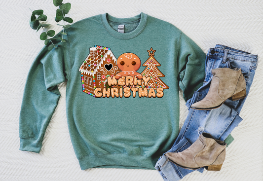 Merry Christmas Gingerbread DTF Transfer 06584