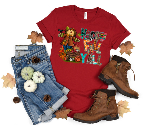 Happy Fall Y'all Scarecrow DTF Transfer 06589