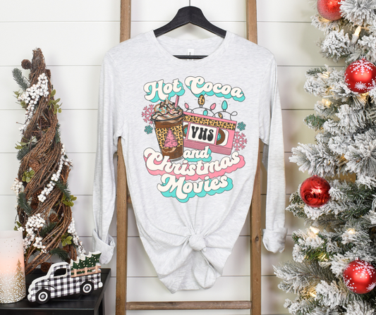 Vintage Hot Cocoa and Christmas Movies DTF Transfer 06556