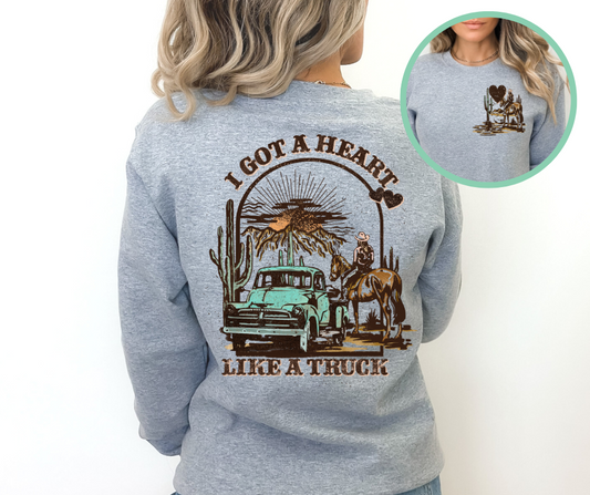 I Got a Heart Like a Truck with Pocket DTF Transfer 06342