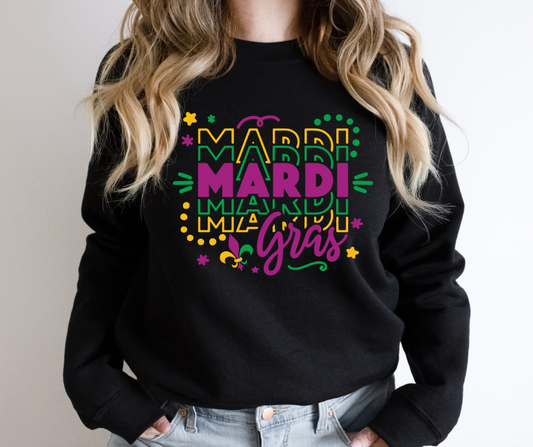 Mardi Gras Stacked DTF Transfer 06500