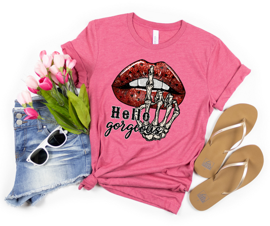 Hello Gorgeous Lips DTF Transfer 06537