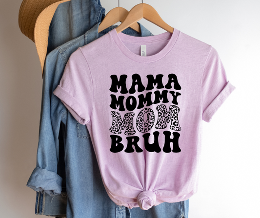 Mama Mommy Mom Bruh Leopard Black DTF Transfer