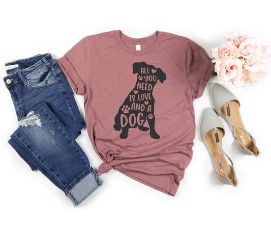 All You Need Is Love and a Dog DTF Transfer 06454